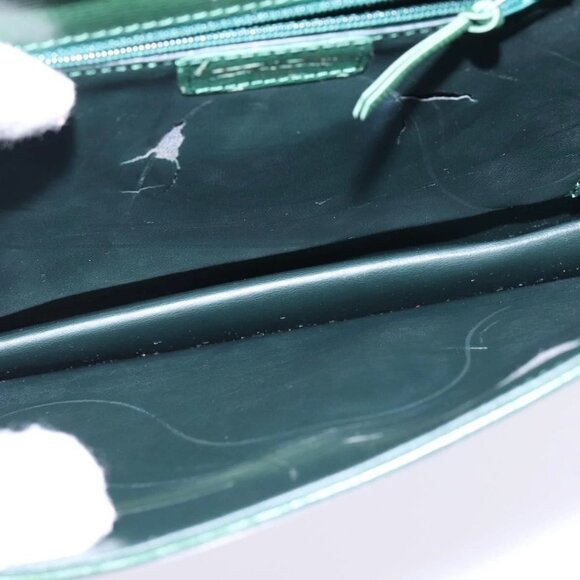 Christian Dior Shoulder Bag Leather Green Gold Auth BA6365 - Picture 12 of 16